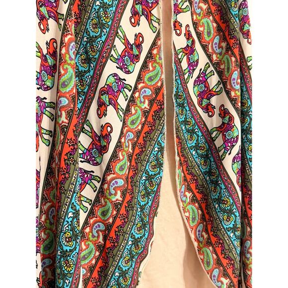 Rue 21 light pink tank top with chiffon overlay elephant/colorful design -xl - Picture 5 of 7